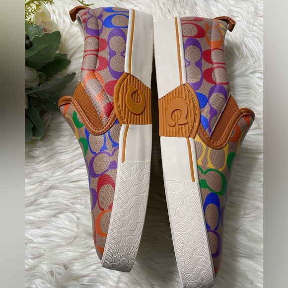 COACH
Men's Skate Rainbow Logo Print Slip-On Sneakers - Picture 6 of 8